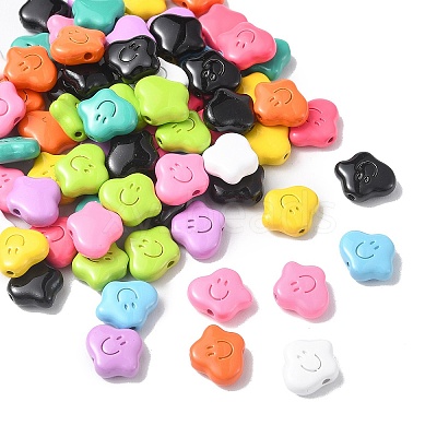 Spray Painted Alloy Beads PALLOY-Q445-28-1