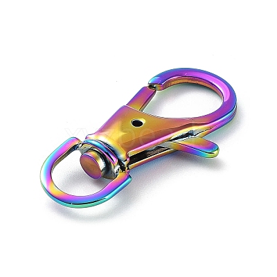 Ion Plating(IP) 304 Stainless Steel Swivel Lobster Claw Clasps STAS-I117-01M-1