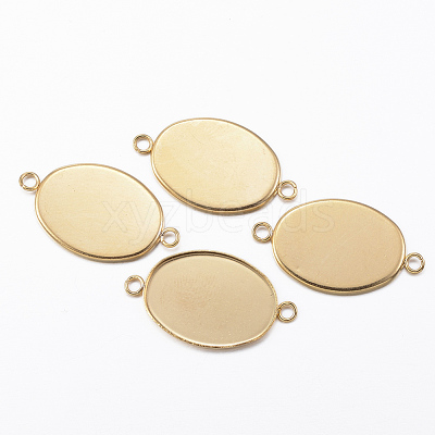 Ion Plating(IP) 304 Stainless Steel Cabochon Connector Settings STAS-H394-01G-1