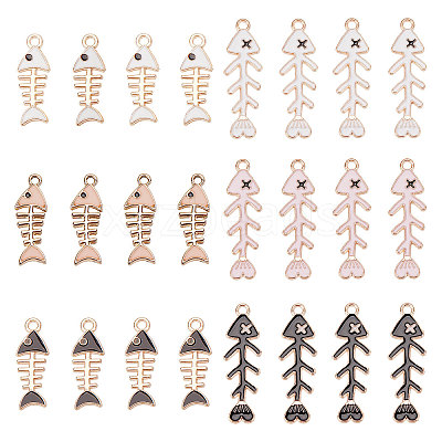 48Pcs 6 Style Alloy Pendants ENAM-SC0003-29-1
