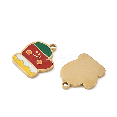 Christmas 304 Stainless Steel Enamel Pendants STAS-Z093-08Y-G-1