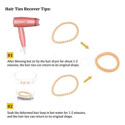 Plastic Telephone Cord Elastic Hair Ties OHAR-Q044-32-1