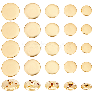 50Pcs 5 Styles 3-Hole Brass Buttons BUTT-OC0001-47G-1