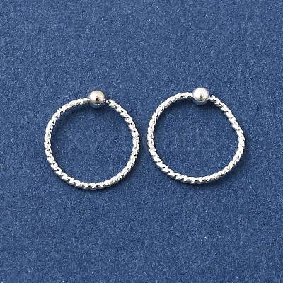 Brass Ball Captive Bead Nose Ring AJEW-G075-01S-02-1