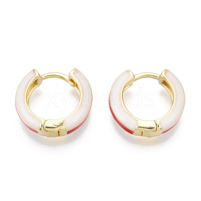 Brass Huggie Hoop Earrings EJEW-S209-07D-1