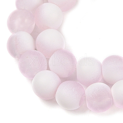 Frosted Crackle Glass Beads Strands GLAA-U001-6mm-M03-1