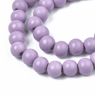 Painted Natural Wood Beads Strands WOOD-S053-54G-1