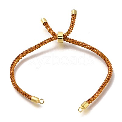 Braided Cotton Cord Slider Bracelet Making MAK-R001-01G-12-1