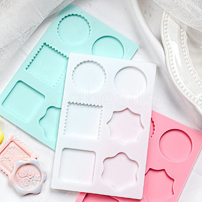 3Pcs 3 Color Square & Round & Flower Silicone Wax Melt Molds DIY-DR0001-35-1
