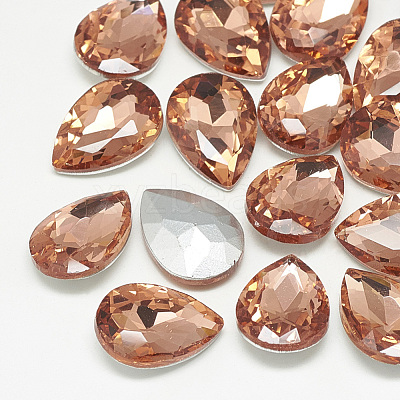 Pointed Back Glass Rhinestone Cabochons RGLA-T081-18x25mm-08-1