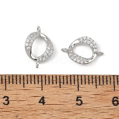 SHEGRACE Brass Micro Pave Clear Cubic Zirconia Connector Charms XGRQ3P221-601P-1