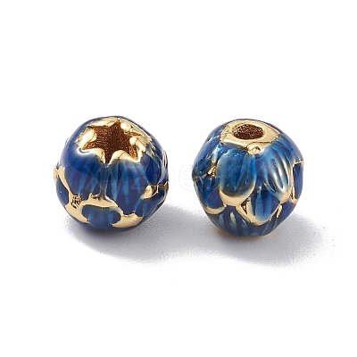 Rack Plating Brass Enamel Beads KK-L155-49B-G-1