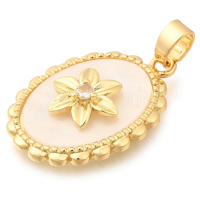 Brass Micro Pave Cubic Zirconia with Acrylic Pendants KK-S049-24G-1