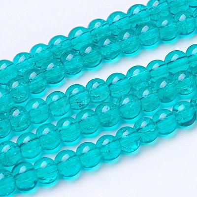 Spray Painted Crackle Glass Beads Strands CCG-Q001-4mm-15-1