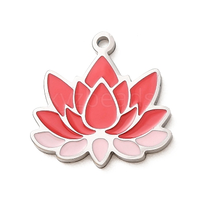 304 Stainless Steel with Red Enamel Pendants SA-CBA061A-05P-1