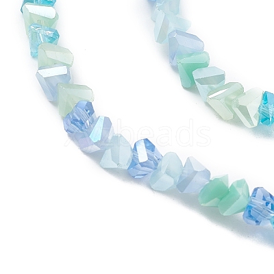 Gradient Color Electroplate Glass Bead Strands X-GLAA-E042-02A-1