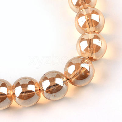 Electroplate Glass Beads Strands X-EGLA-Q062-8mm-A12-1