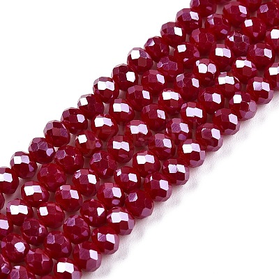 Electroplate Glass Beads Strands EGLA-A044-P4mm-A02-1