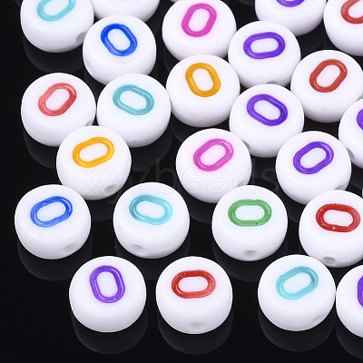 Initial Acrylic Beads X-OACR-E001-20O-1