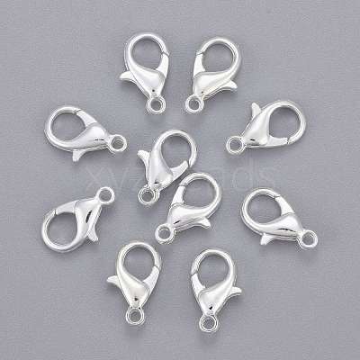 Silver Color Plated Alloy Lobster Claw Clasps X-E105-S-1