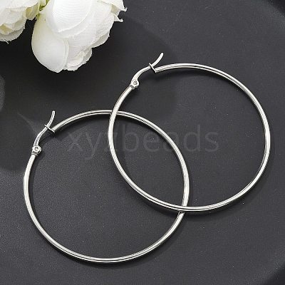 Tarnish Resistant 304 Stainless Steel Big Hoop Earrings X-EJEW-F105-04P-1