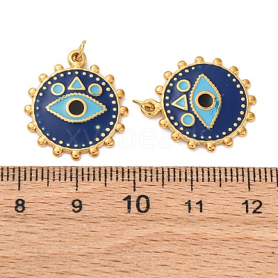 304 Stainless Steel Enamel Pendants STAS-U061-35G-03-1