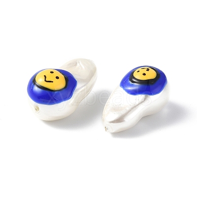 Shell Enamel Beads BSHE-G032-01C-1