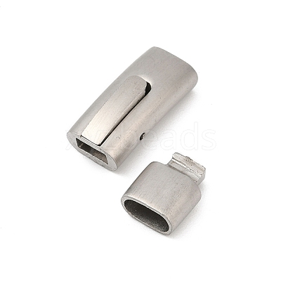 304 Stainless Steel Snap Lock Clasps STAS-U055-02E-P-1