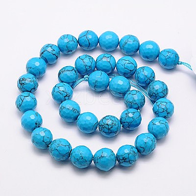 Synthetic Turquoise Beads Strands G-G542-8mm-29-1