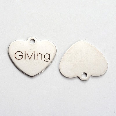 Non-Tarnish 201 Stainless Steel Heart Pendants LS-STAS-L165-C07-1