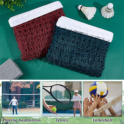 2Pcs 2 Colors Portable Polyester Badminton Net AJEW-NB0006-65-1