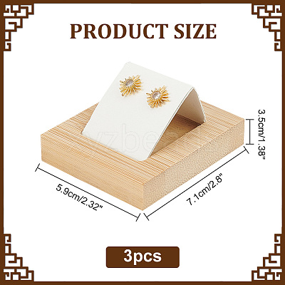 3Pcs Rectangle Wood Earring Display Stands EDIS-DR0001-05A-1