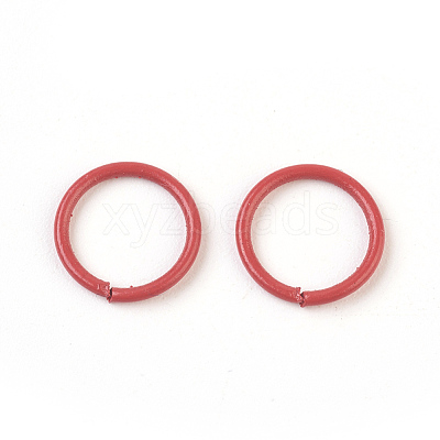 Spray Painted Iron Open Jump Rings X-IFIN-F149-B07-1