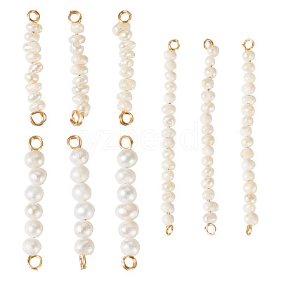 9Pcs Potato Pearl Connector Charms PALLOY-TA00130-1