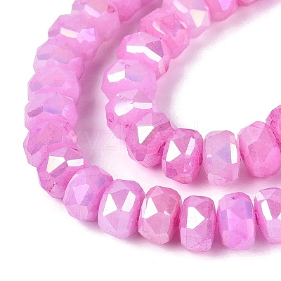 Electroplate Crackle Imitation Jade Glass Beads Strands EGLA-Q135-01A-C10-1