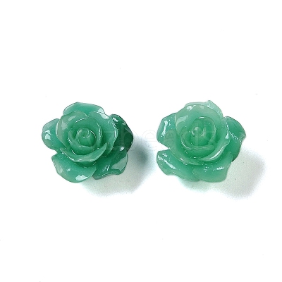 Synthetic Coral 3D Flower Rose Beads CORA-A005-14mm-31-1