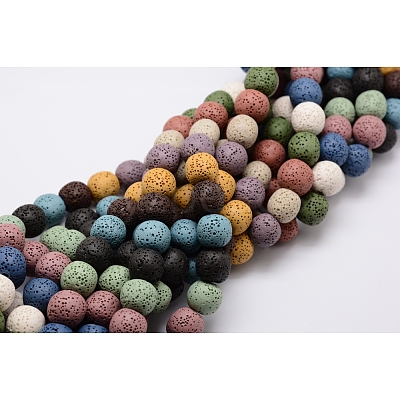 Natural Lava Rock Bead Strands G-L435-03-14mm-1