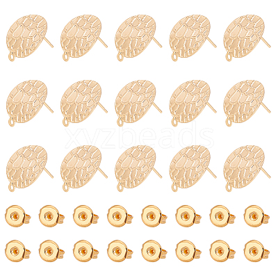 16Pcs Brass Stud Earrings Findings STAS-UN0044-12-1