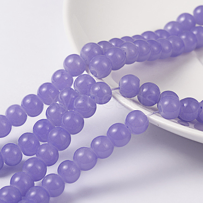 Imitation Jade Glass Beads Strands X-DGLA-S076-6mm-27-1