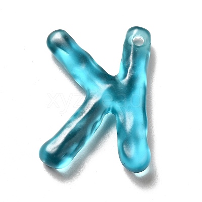 Transparent Resin Alphabet Pendants RESI-C028-02K-1