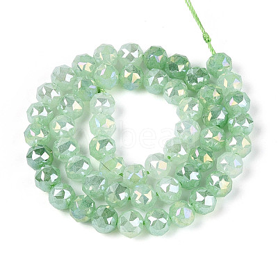 Anti-Tarnish Electroplate Glass Beads Strands GLAA-N064-8mm-09-1