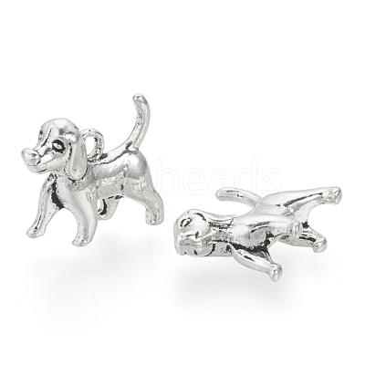 Tibetan Style Alloy Puppy Pendants TIBEP-Q076-065AS-RS-1