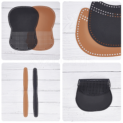 2 Sets 2 Colors PU Leather Basket Bottoms DIY-CA0001-72-1