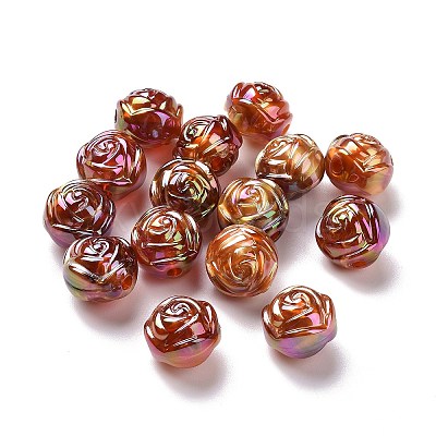UV Plating Rainbow Iridescent Acrylic Beads PACR-H003-23-1
