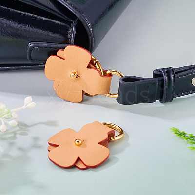 Flower Cowhide Suspension Clasps FIND-TAC0036-055G-01-1