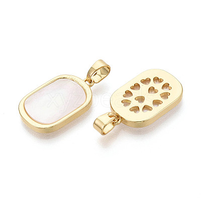 Natural White Shell Pendants KK-T073-64B-1