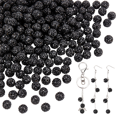 200Pcs Pave Disco Ball Beads RB-PH0001-41B-1