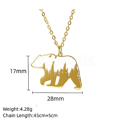 Real 18K Gold Plated 304 Stainless Steel Pendant Necklace GF1493-03-1