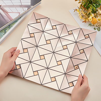 Square Mosaic Aluminum Plastic Self-Adhesive Wall Stickers DIY-WH0257-15B-1