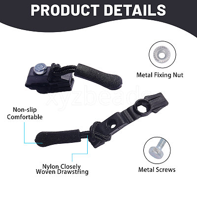 36 Sets 3 Styles Detachable Plastic & Metal Zipper Slider Puller FIND-CA0009-86-1